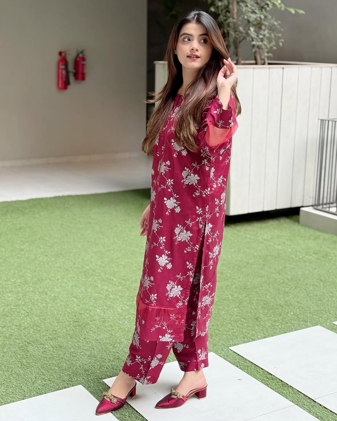 Elegence Doriya cotton Blosom  printed Long lenth Co-ord 2p set