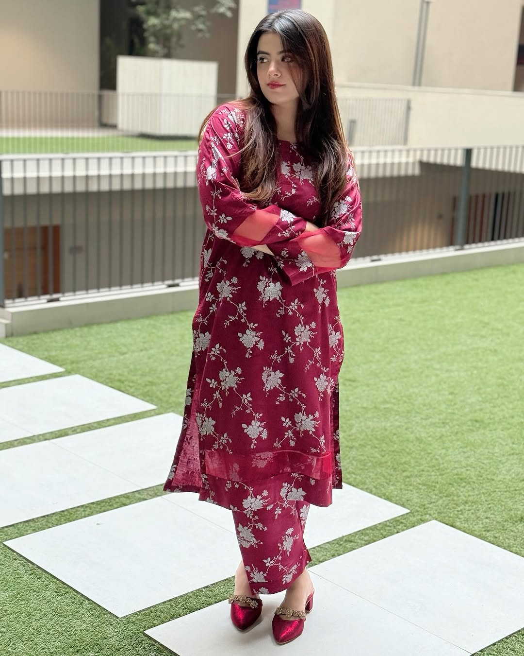 Elegence Doriya cotton Blosom  printed Long lenth Co-ord 2p set