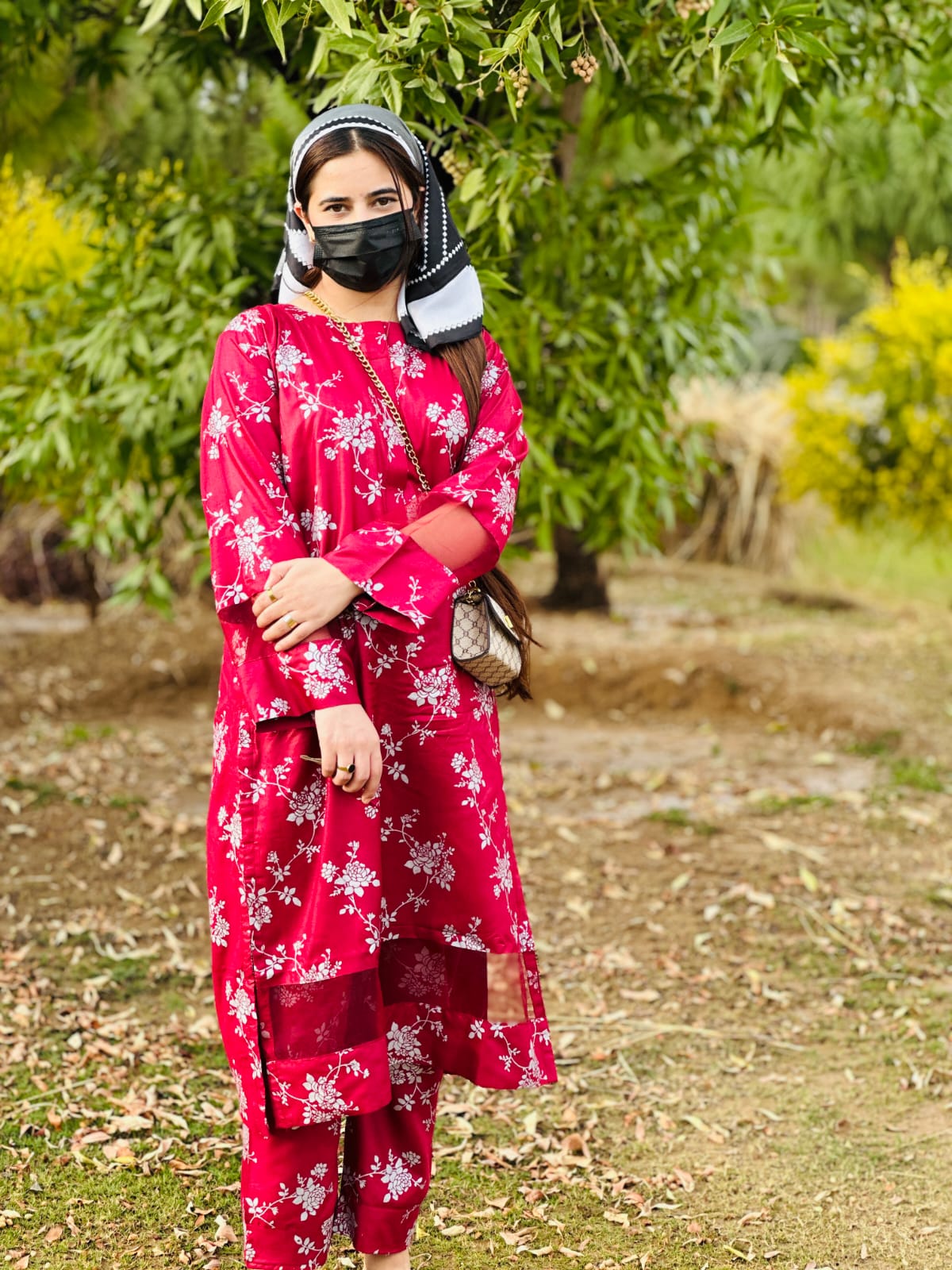 Elegence Doriya cotton Blosom  printed Long lenth Co-ord 2p set