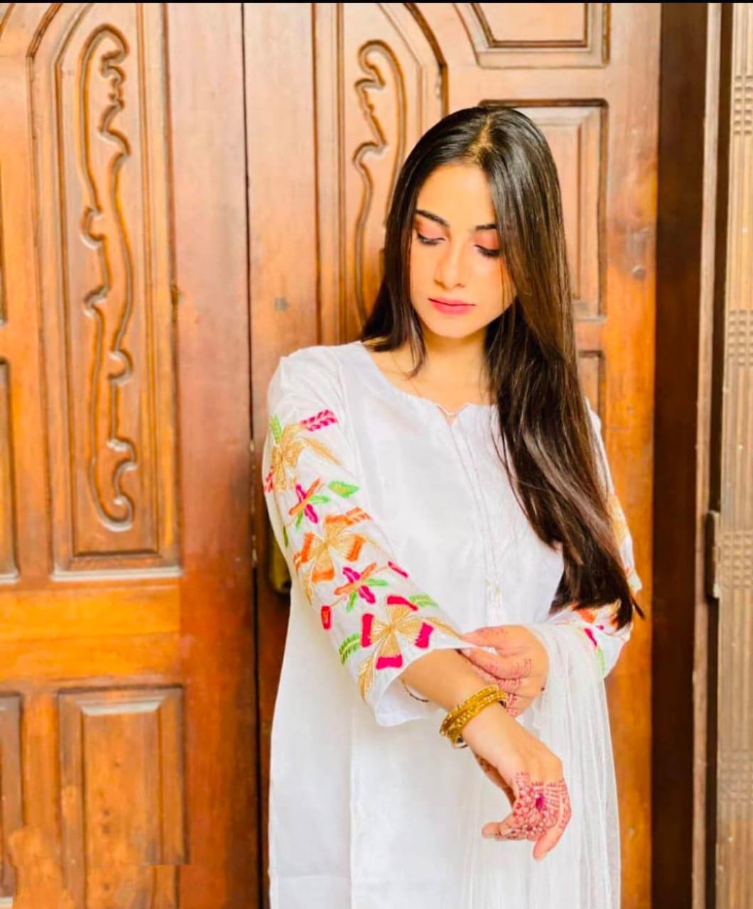 Embroidered 3-Piece Organza Suit