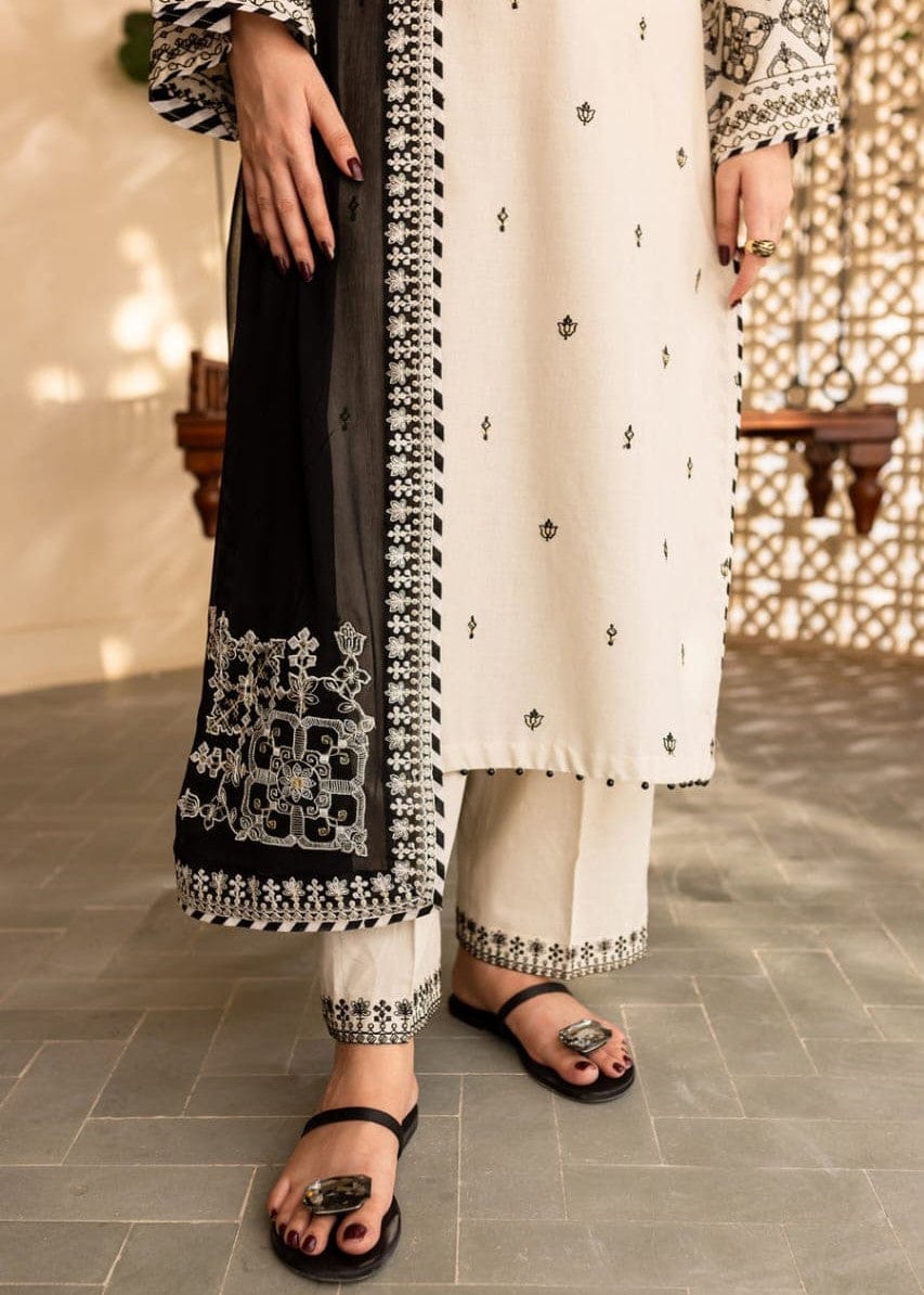 Elegant 3-Piece Cotton Embroidered Stitch Suit