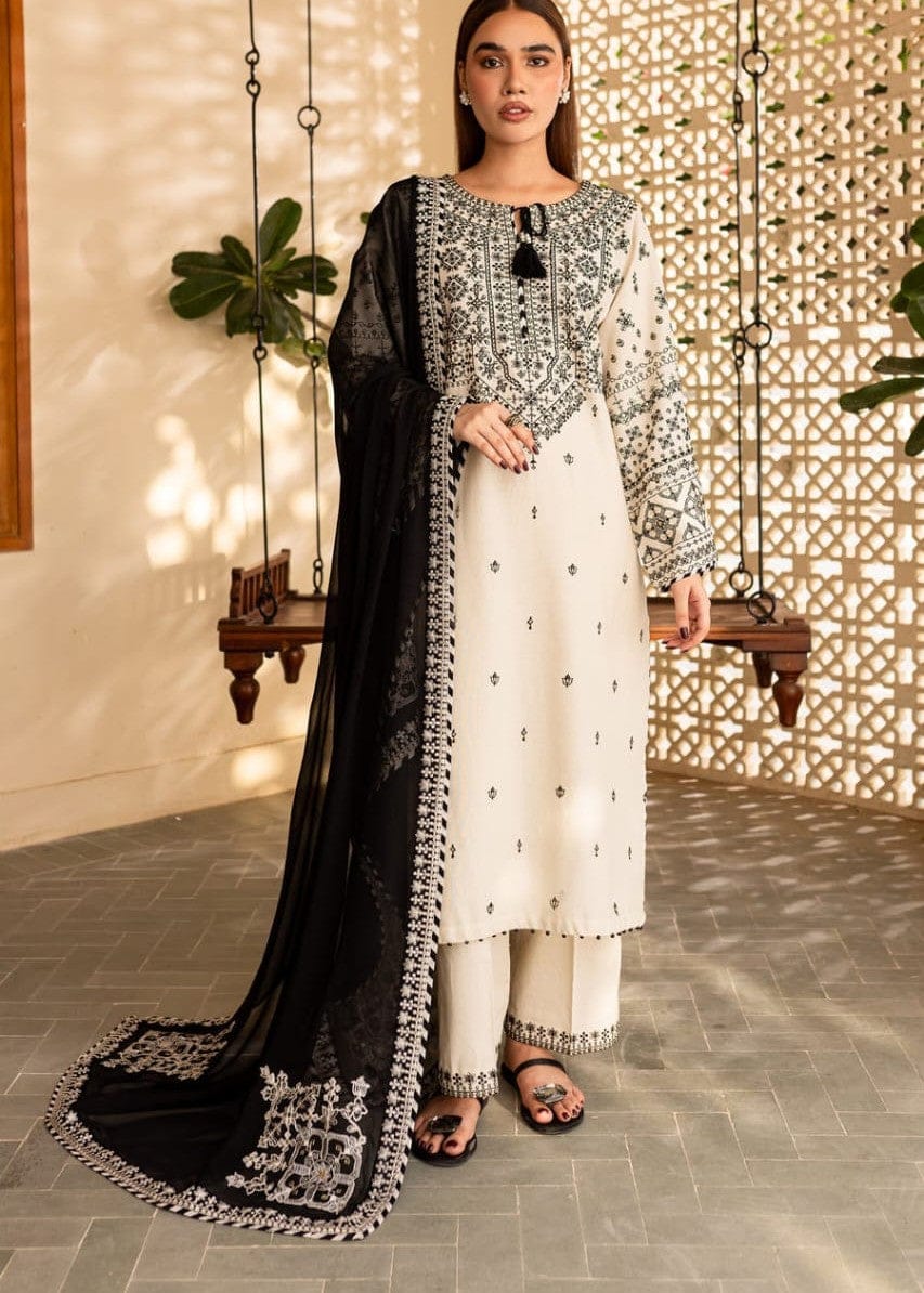 Elegant 3-Piece Cotton Embroidered Stitch Suit