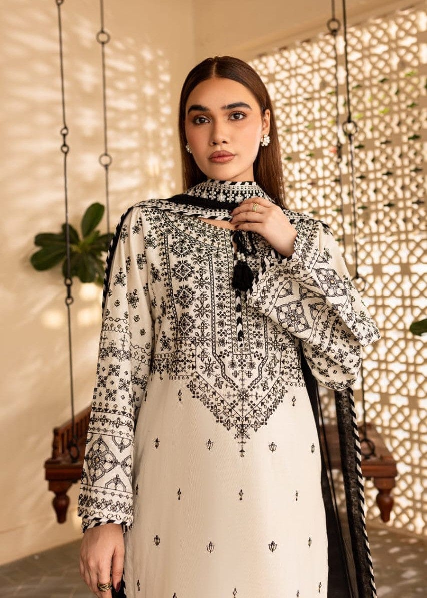 Elegant 3-Piece Cotton Embroidered Stitch Suit