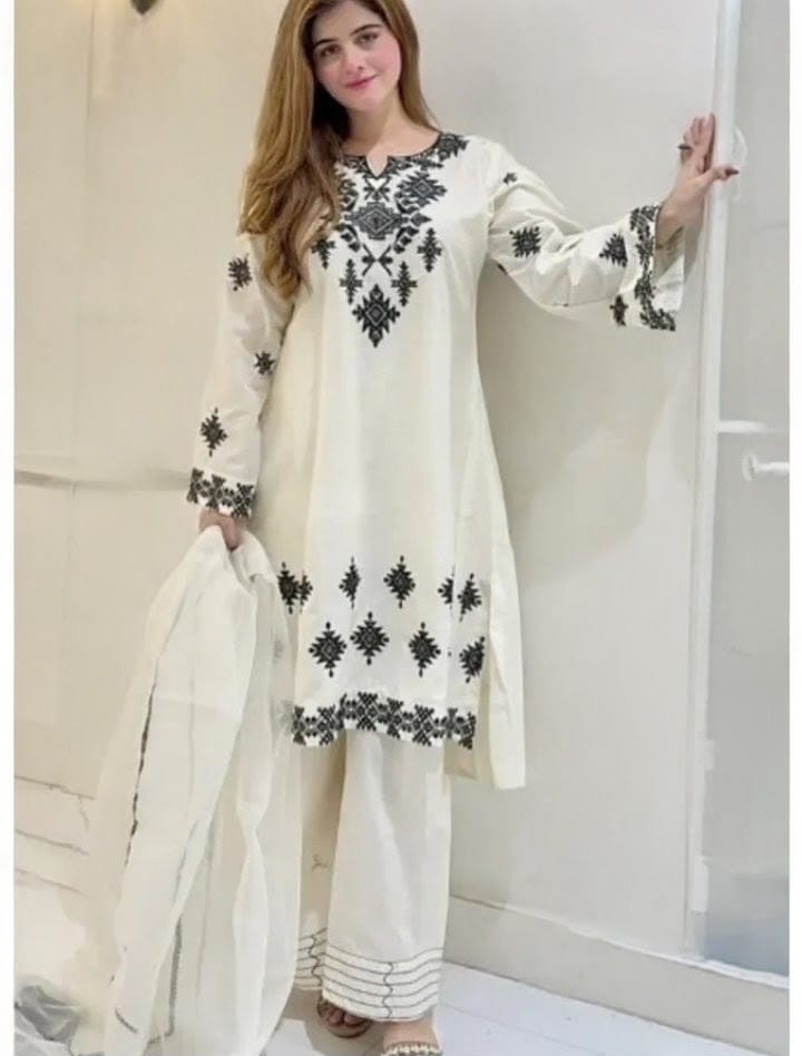 Dhanak neir embroidery stitch suits 2pcs